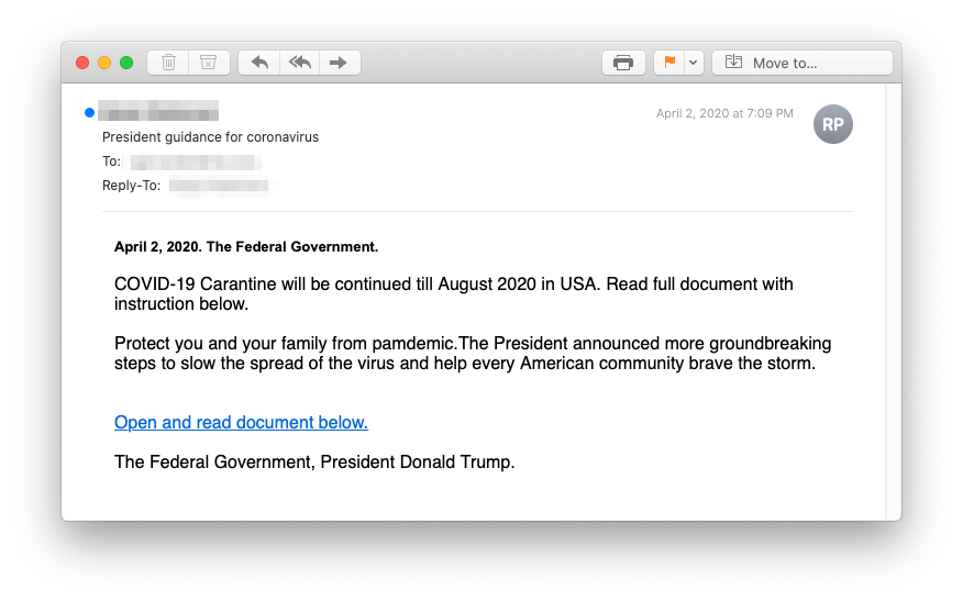 Fake Trump Email