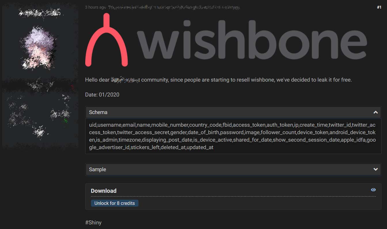 Wishbone Hacked: 40 Million User Data Leak on Dark Web