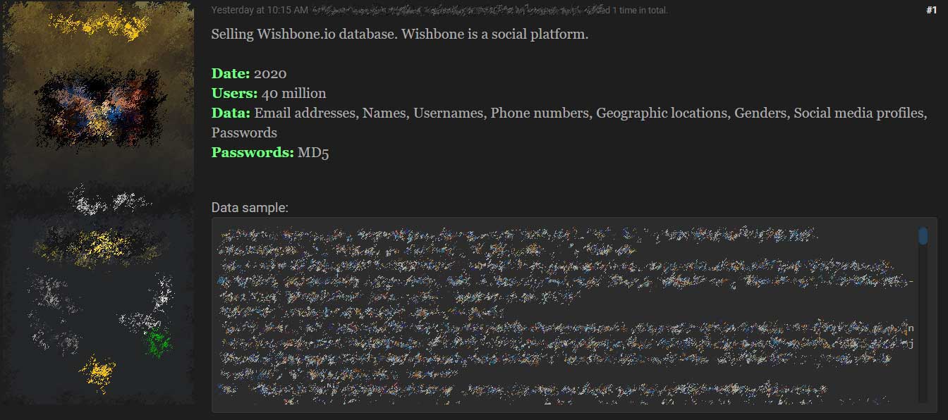 Wishbone Hacked: 40 Million User Data Leak on Dark Web