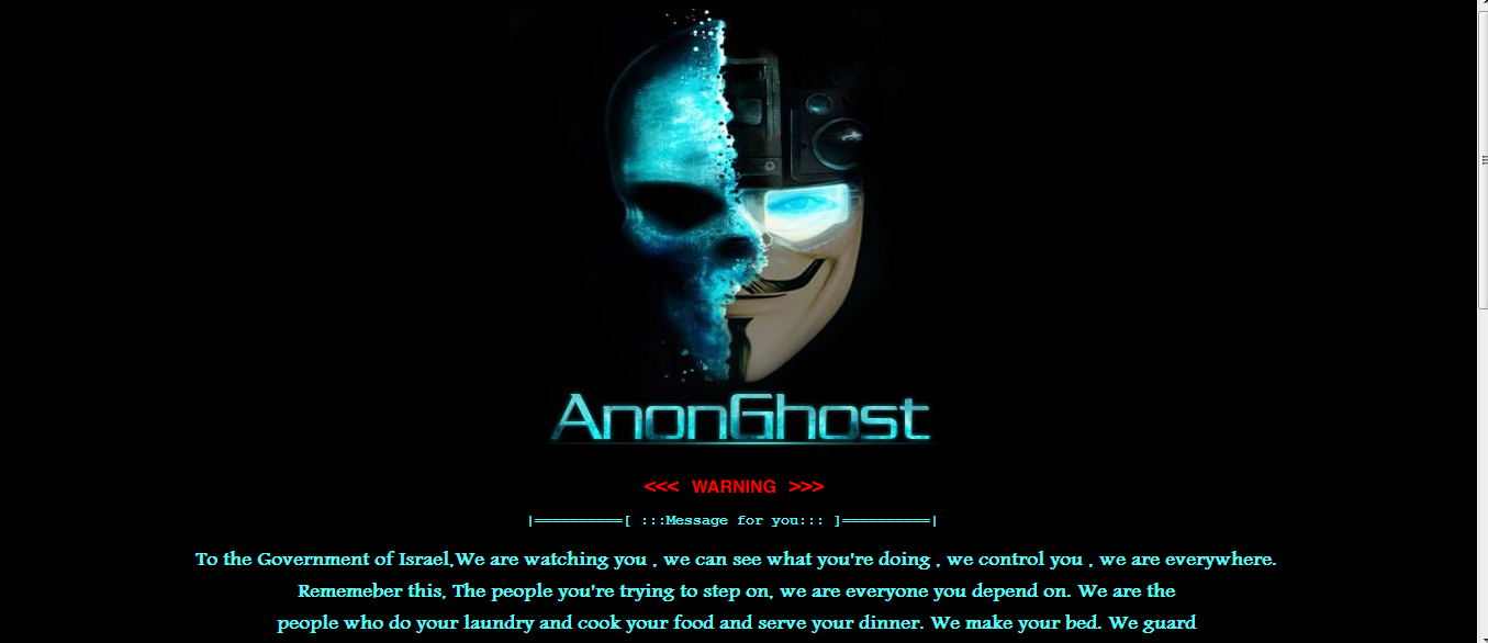 Israel Websites Hacked by AnonGhost