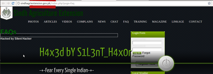 Sindh Agriculture Extension of Pakistan hacked
