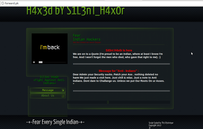 Forward.pk hacked by Silent Hacker