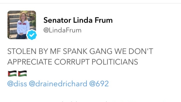 Linda Frum Twitter account hacked by MF Spank Gang