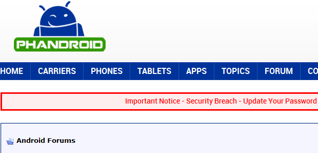Android Forums hacked, User Credentials Stolen