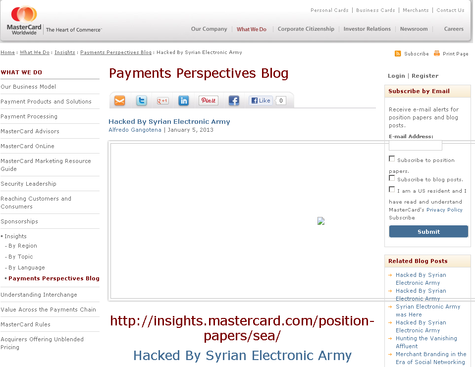 MasterCard Hacked By Syrian Electronic Army
