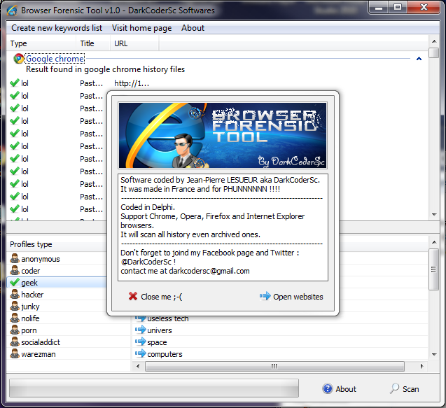 Browser Forensic Tool v2.0 - Download