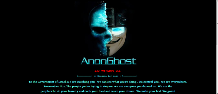 Israel Websites Hacked by AnonGhost