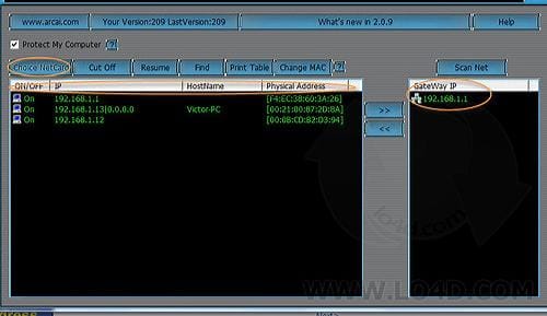 NetCut : Turn off & on of any computer on LAN